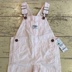NWT OshKosh B'gosh Light Pink Heart Overalls
